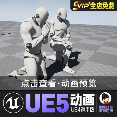 交谈鼓掌敬礼打招呼下跪祈祷欢呼致敬通用动画包UE4虚幻5动画动作