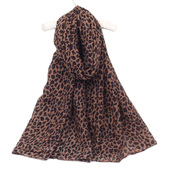 饰披肩围脖女士压皱豹纹长款 秋冬季 韩国棉保暖纱巾两用百搭装 围巾