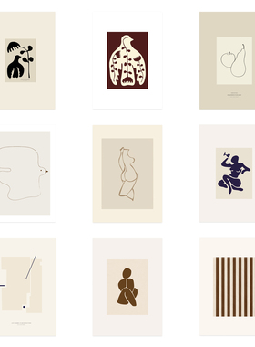 ANNA 丹麦设计Mie & Him奶油风极简抽象艺术海报北欧客厅卧室餐厅