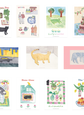 ANNA 韩国设计ins治愈系插画小清新海报 北欧客厅餐厅卧室装饰画