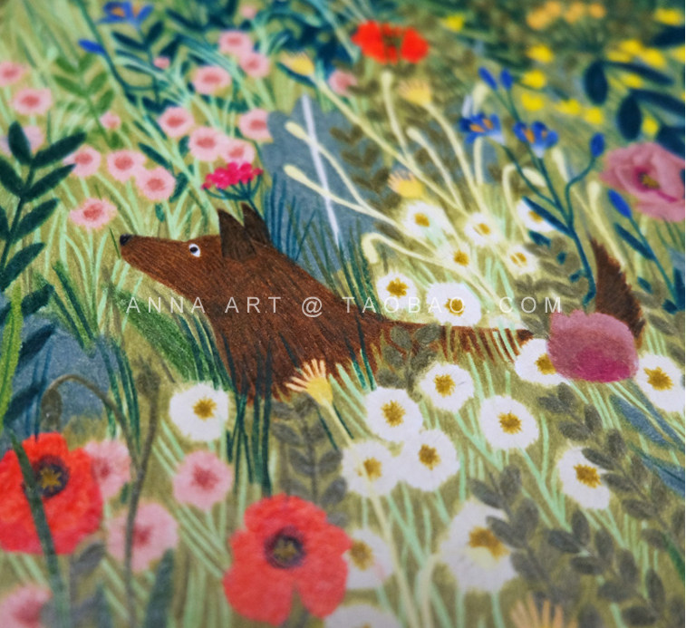 ANNA 荷兰设计师小清新可爱插画艺术海报 家居餐厅卧室装饰画画芯