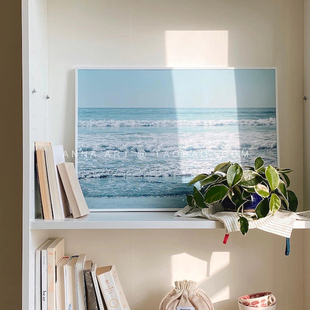 ANNA唯美摄影蓝色海浪韩国ins风 饰画海报 卧室客厅沙发背景餐厅装