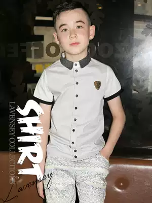 2021 summer new boy white shirt cotton short sleeve thin spring and autumn children tide original fashion coat