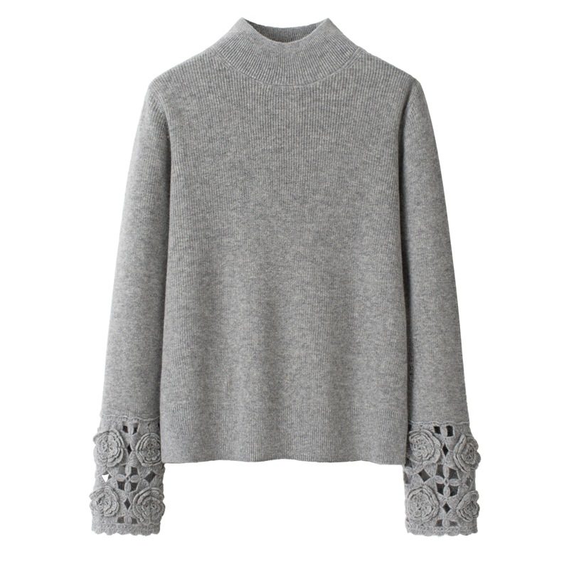 2025冬季镂空山羊绒半高领手工勾花加厚舒适羊绒毛衣女,女装/女士精品,羊绒衫,淘宝优惠券,粉丝福利购,淘宝优惠卷