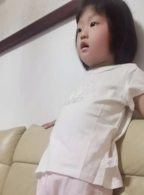 可爱女宝宝吊带背心七分裤套装女童短袖套装夏装上衣T恤短 裤2件
