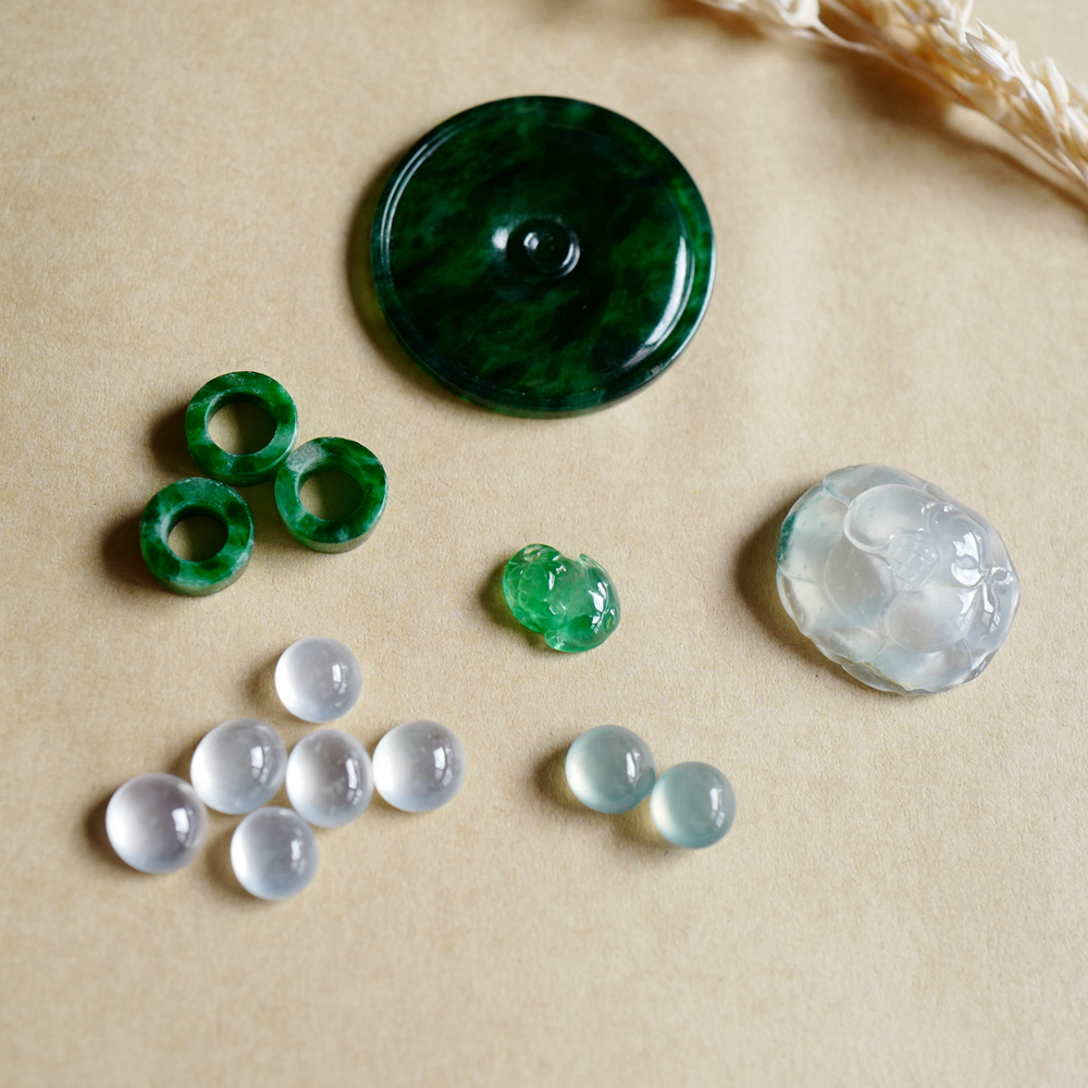 深绿平安扣飘绿平安环荧光金蟾