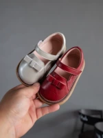 Детская нескользящая обувь для раннего возраста для принцессы, 1-3 лет, из натуральной кожи, мягкая подошва