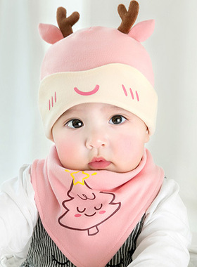 春秋3一6月婴儿帽子春秋款女宝宝春天可爱春季男宝0纯棉2春款4夏5