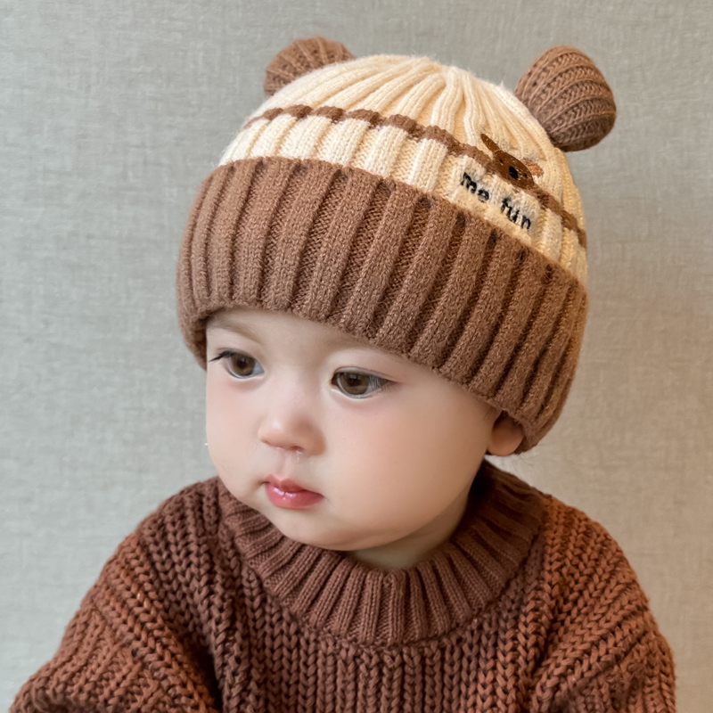 秋冬季宝宝毛线帽子冬天男童女童