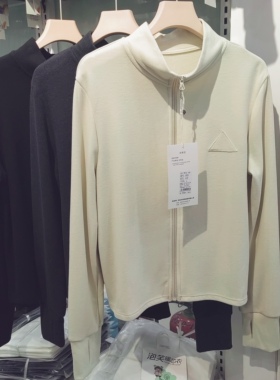 浩扬糯米衣613梯咪tmi秋拉链立领双面德绒长袖开衫女休闲运动上衣