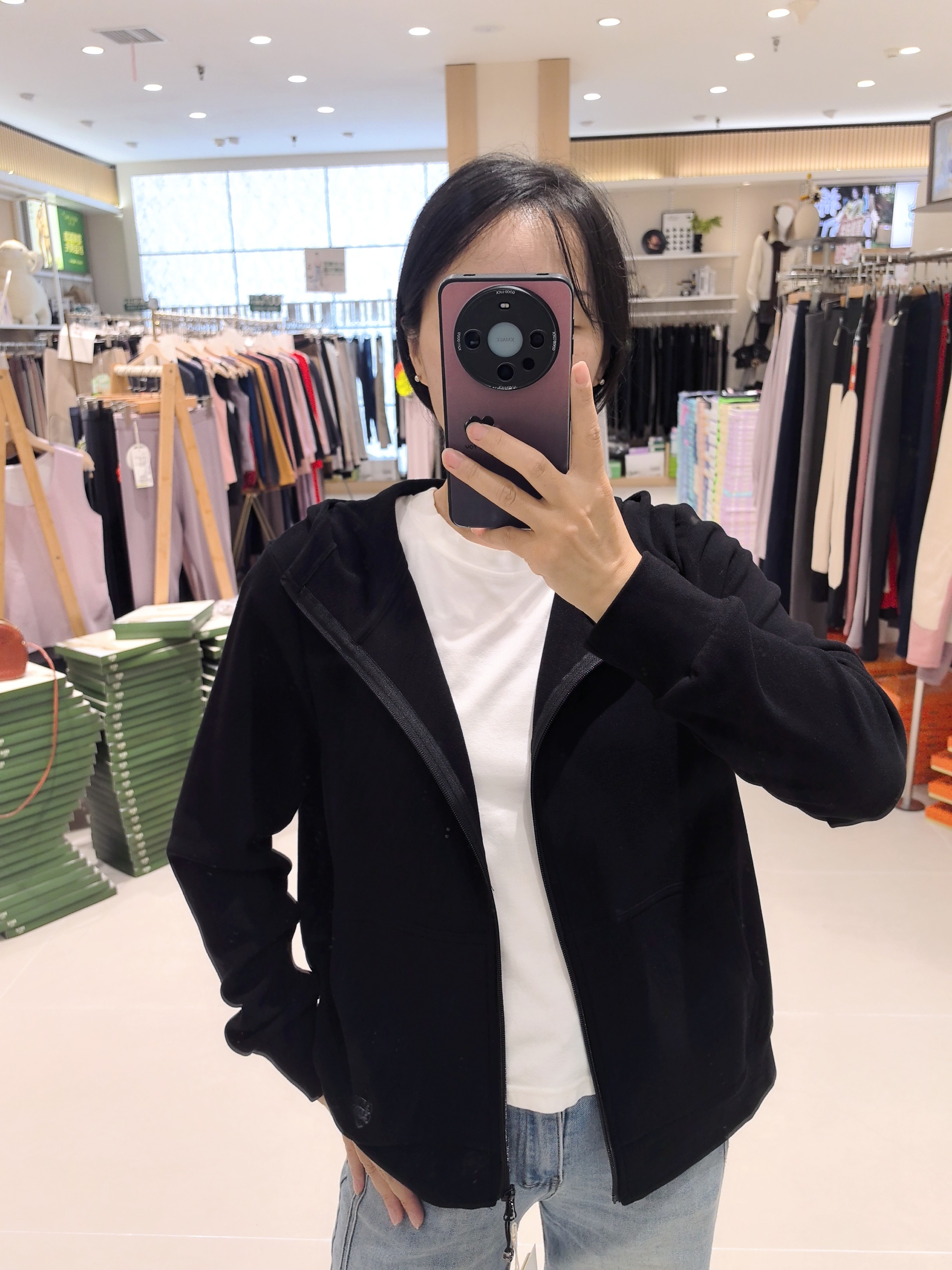 2026新款浩扬/梯咪2606女士连帽卫衣抓绒休闲百搭开衫外套糯米衣