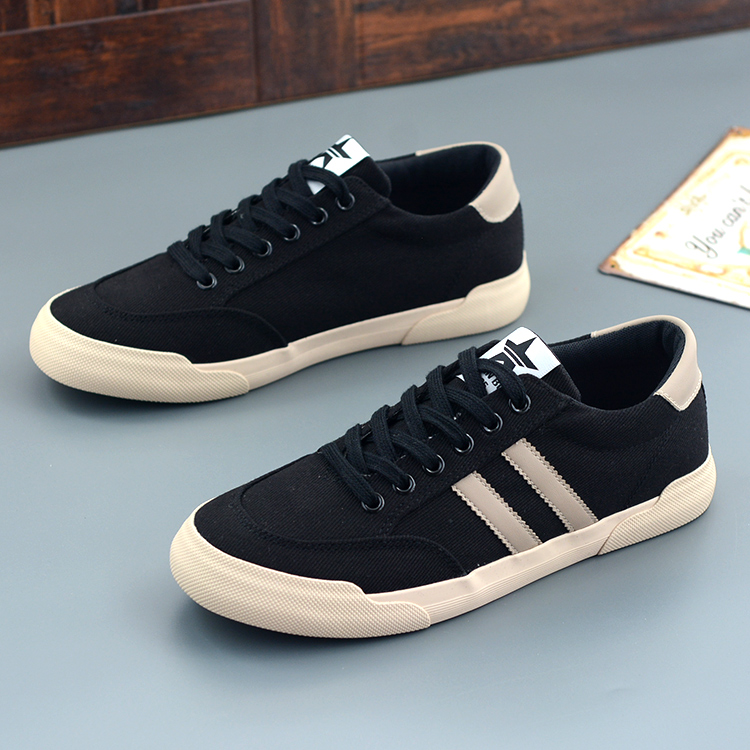 休闲鞋闪步透气简约帆布低帮