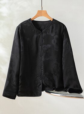 双面双穿高端填充桑蚕丝磨砂提花蚕丝棉外套女真丝棉服内胆冬