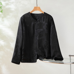 双面双穿高端填充桑蚕丝磨砂提花蚕丝棉外套女真丝棉服内胆冬