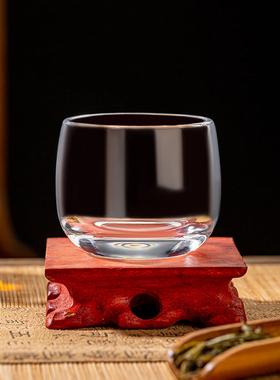 玻璃杯家用透明泡茶品茗杯子主人杯功夫茶具日式二两小酒杯扳指杯