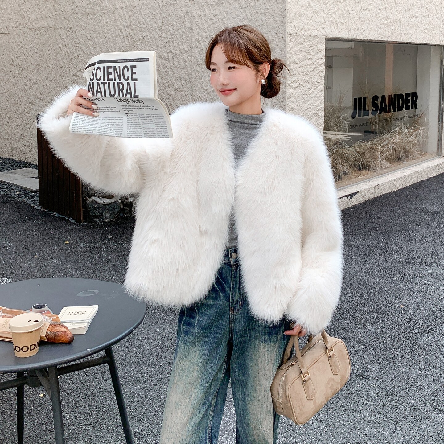 温柔风整皮狐狸毛皮草外套女2025冬短款显瘦气质毛毛外套2025新款,女装短外套,浙宝208