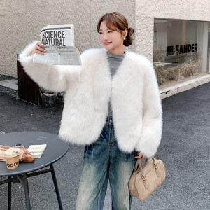 温柔风整皮狐狸毛皮草外套女2025冬短款显瘦气质毛毛外套2025新款图片