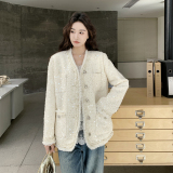 【新款】白色亮片气质款小香外套B208-268005-P165K289，女装短外套，浙宝208