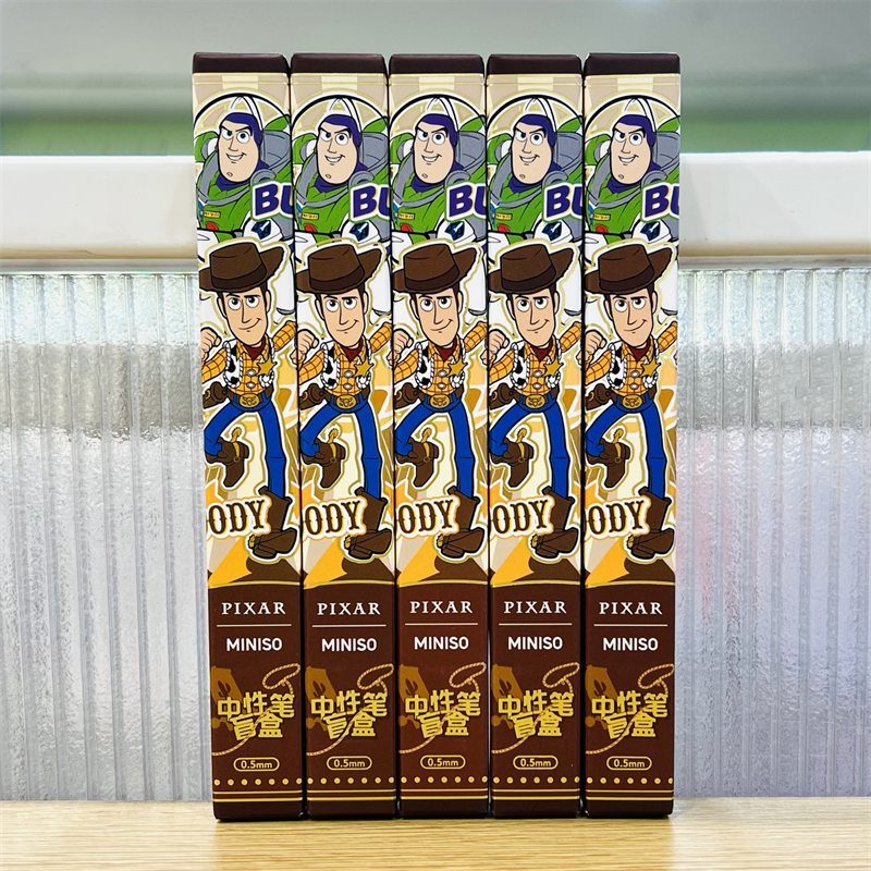MINISO名创优品迪士尼皮克斯30周年ST头印花按动中性笔签字笔盲盒