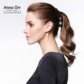 Anna Orr品牌发饰闪钻锆石镀金雪花香蕉夹竖夹马尾发夹精致气质女