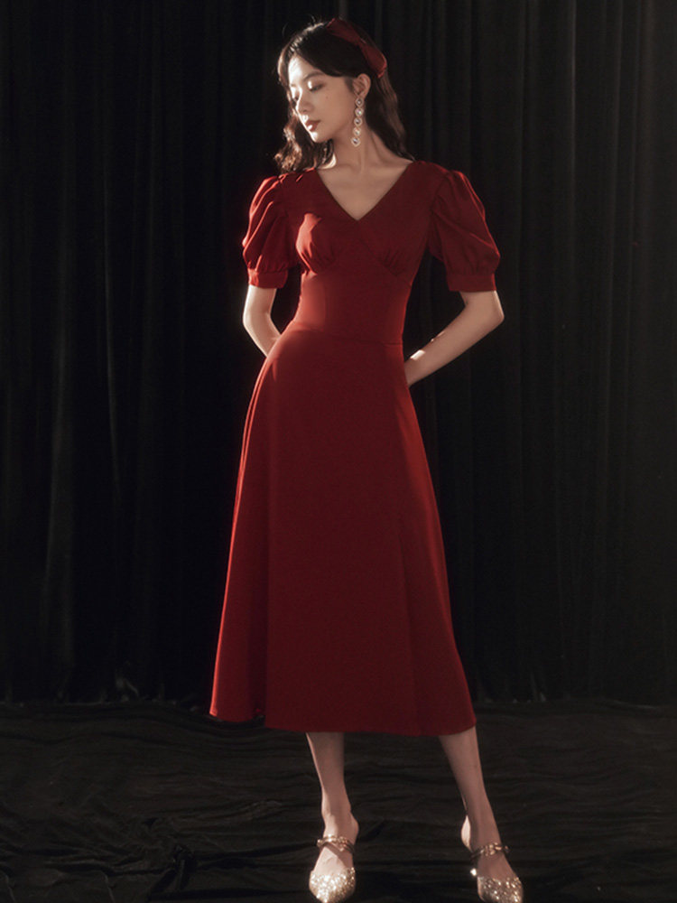 Bridal satin toast dress 2021 new wedding engagement temperament back door dress skirt summer can usually be worn atmospheric