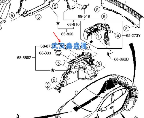 长安马自达 M3昂克塞拉 CX-5 CX-8 原厂 后备箱侧饰板盖板后盖板