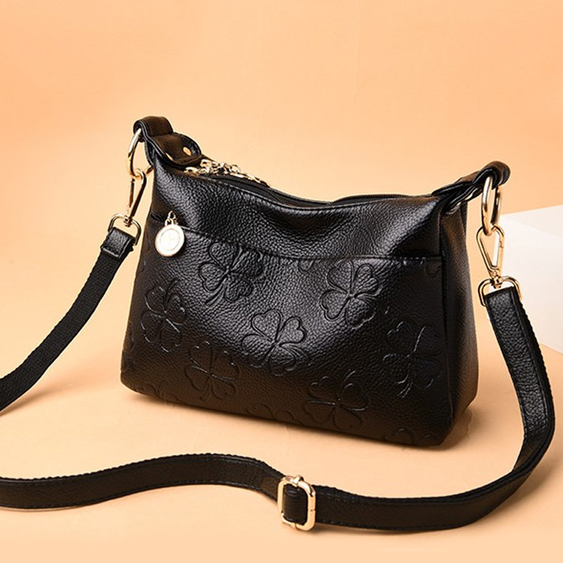 女包新款时尚中年软皮小包包百搭婆婆单肩包斜挎妈妈包中老年背包