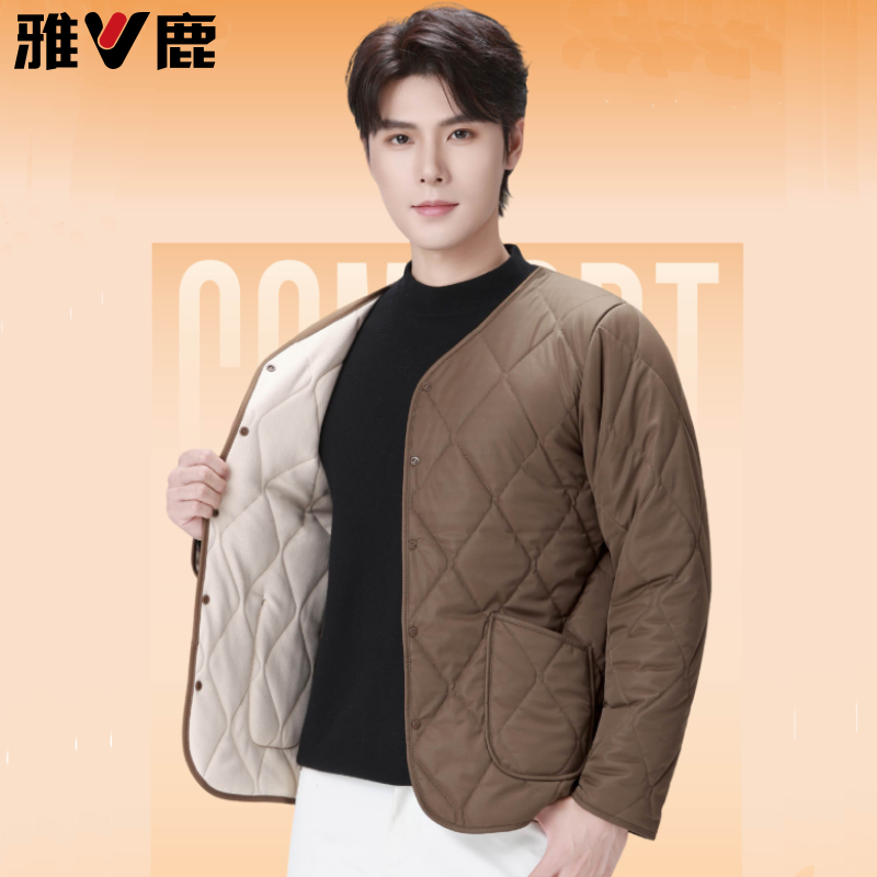 雅鹿加厚羊毛内胆棉服