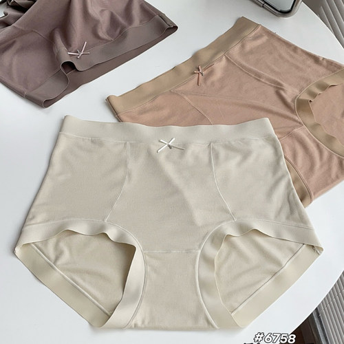 25新每奈6758绒感磨毛超弹纯色舒适高腰加大码大版内裤女160