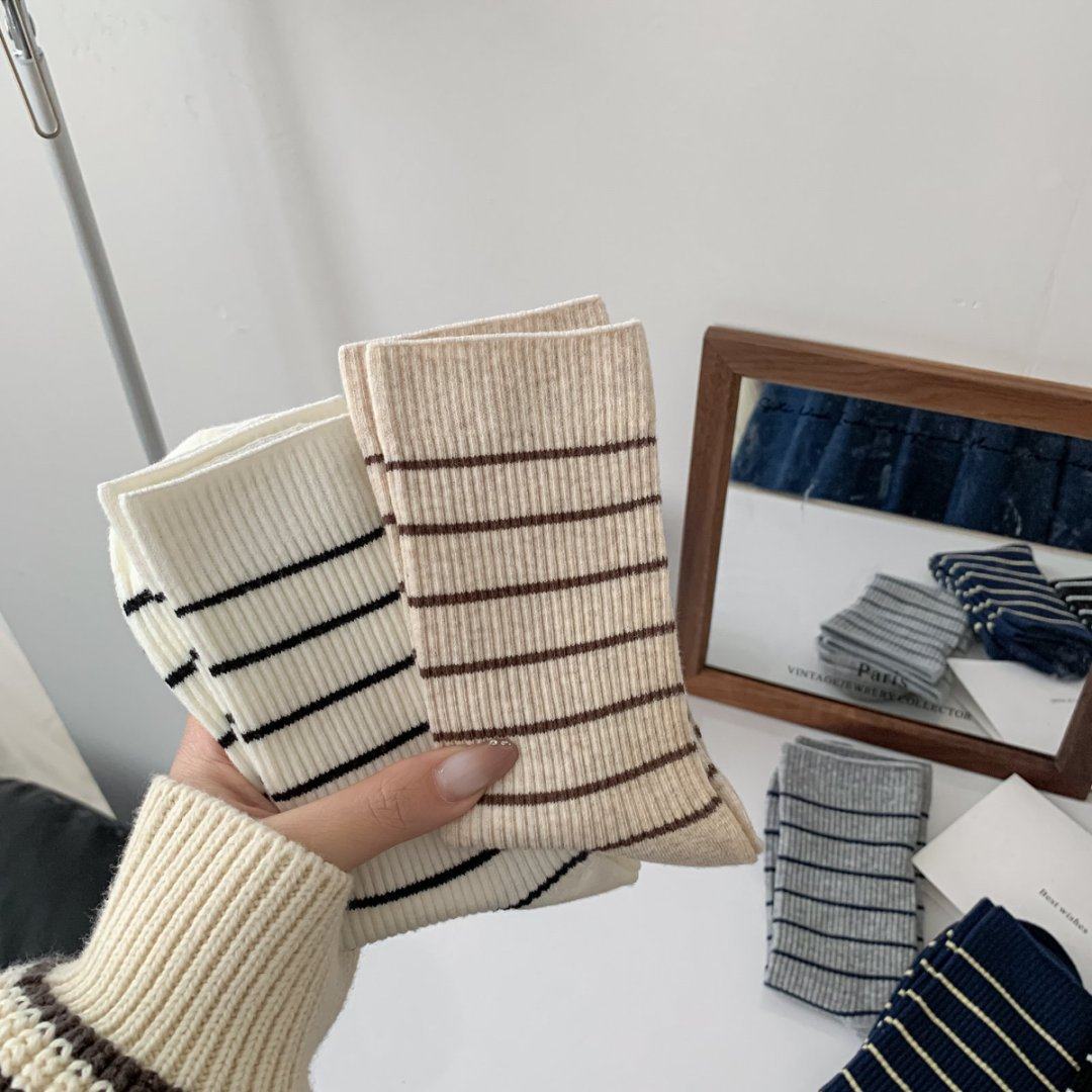 2025秋冬新款袜子女中筒袜精梳棉袜子女士条纹撞色学院风双针女袜,女士内衣/男士内衣/家居服,中筒袜,淘宝优惠券,粉丝福利购,淘宝优惠卷