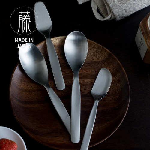 Good Design大奖。日本制吉田守孝不锈钢餐勺黄油刀抹刀饭勺餐具