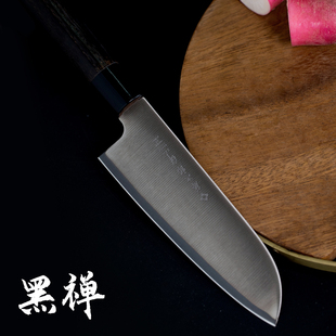 黑禅。日本制进口藤次郎VG10主厨刀三德刀牛刀家用切菜切肉刀具