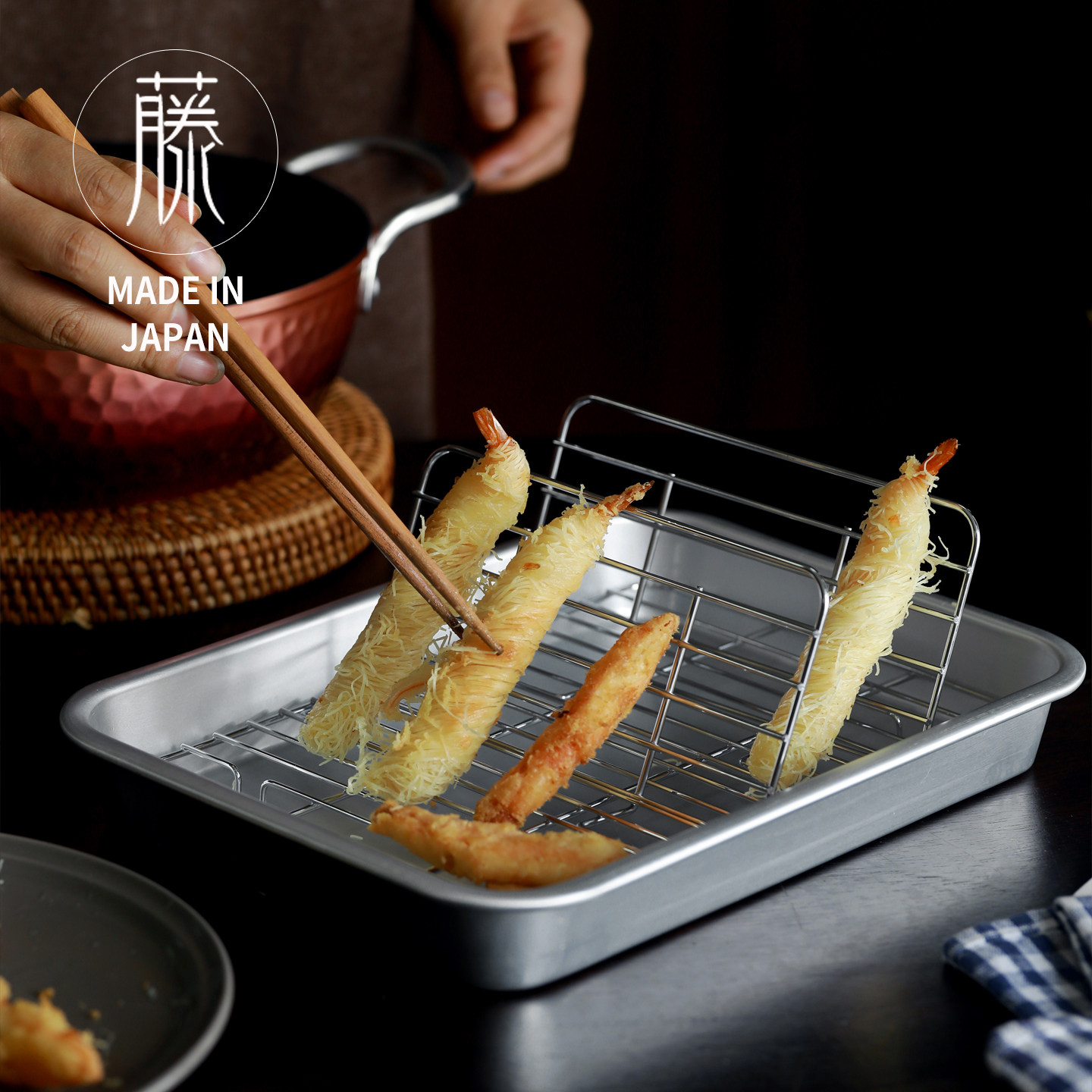 日本进口谷口油炸炸串沥油盘厨房家用备菜盘家用沥水盘托盘长方形,餐饮具,盘,淘宝优惠券,粉丝福利购,淘宝优惠卷