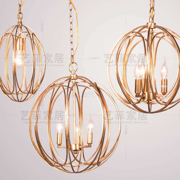 美式复古吊灯古典卧室玄关走道个性创意奥费利娅吊灯铁艺笼子吊灯