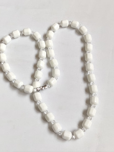 托玛琳白色8角水晶项链 罗麦珠款锗石电气石派石远红外负离子手链