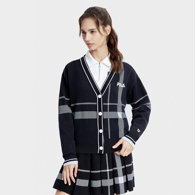 fila斐乐 2023秋冬款女士运动宽松裙装套装a11w333310 a11w333404