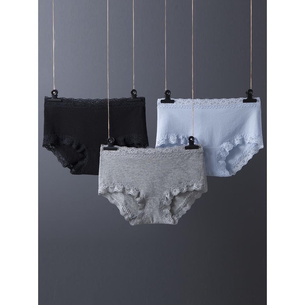 内裤女纯棉全棉中高腰抗菌夏季薄款蕾丝无痕高腰大码2025新款爆款