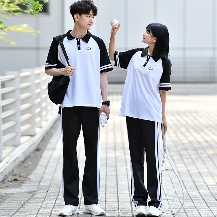 初中生班服夏季套装韩版学院风宽松短袖t恤小学六年级毕业照校服
