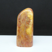 天然印石闲章料巴林石红花俏色白玉冻两重天随形石印章篆刻石料