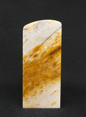 天然印石产地巴林石章料黄花冻石印章篆刻石料50*50*116mm