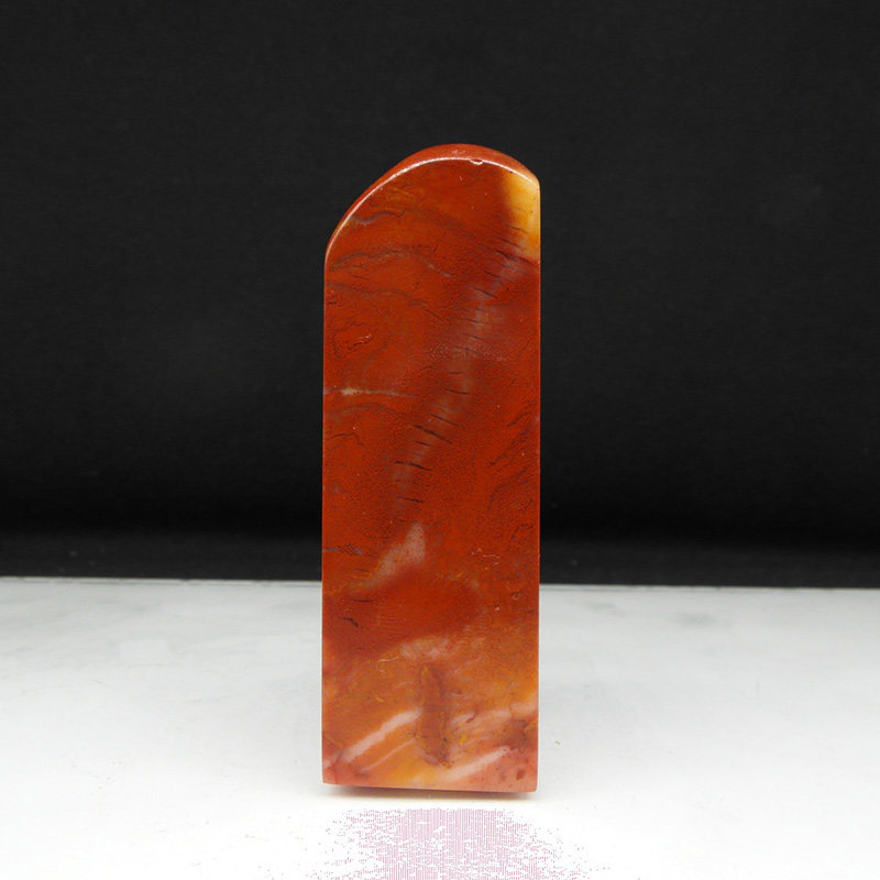 天然印石产地巴林石印章料篆刻石料朱砂红冻石25*25*78mm