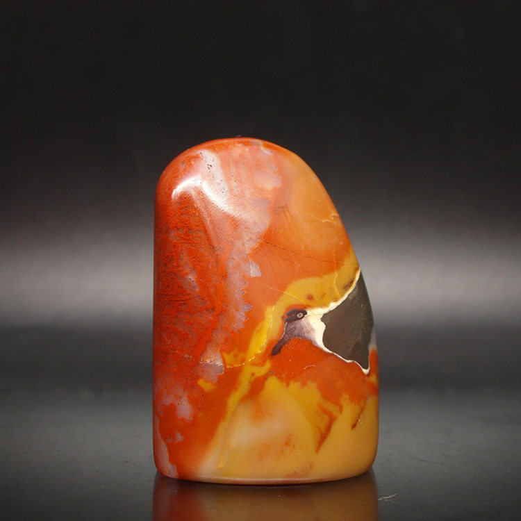 天然印石闲章料产地巴林石红花彩冻石随形印章篆刻石料31*21*47mm