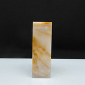 天然印石产地巴林石淡黄冻石印章篆刻石料21 62mm