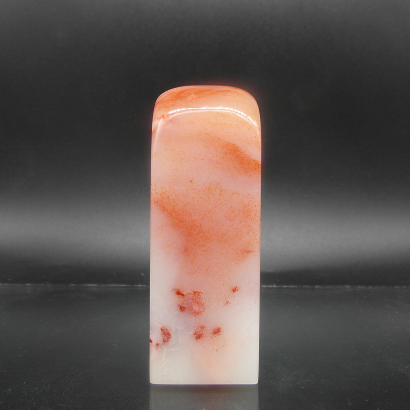 天然印石产地巴林石章料白玉红芙蓉冻石印章篆刻石料25*25*70mm
