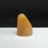 天然印石闲章料巴林石淡黄冻石随形印章篆刻石料28 36mm