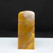 天然印石产地巴林石黄金黄冻石印章篆刻石料30 74mm有裂