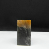 天然印石产地巴林石牛角俏色鸡油黄冻石印章篆刻石料19 35mm