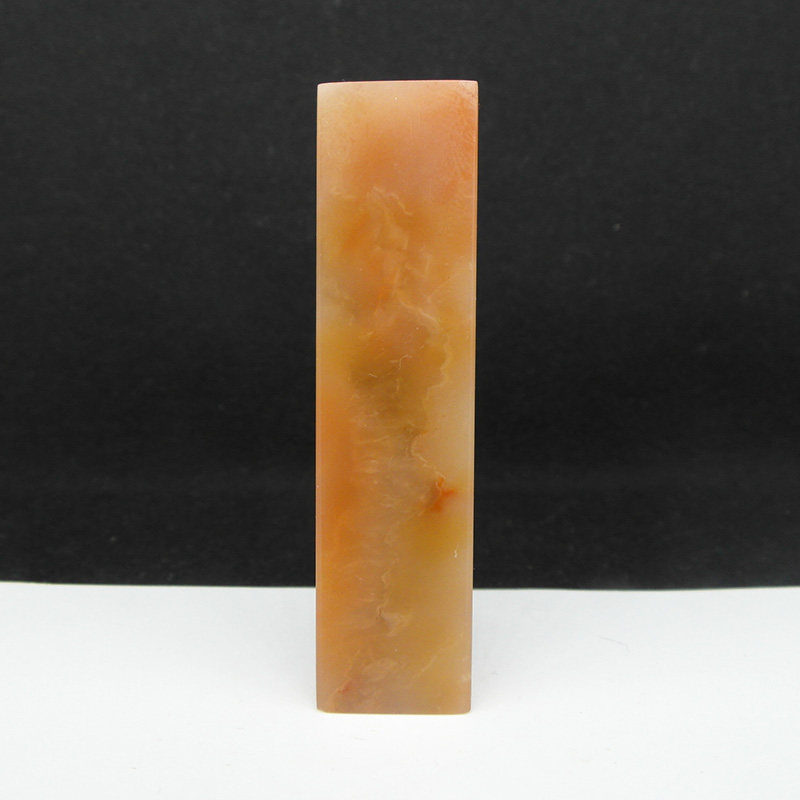 精品天然印石产地巴林石章料红芙蓉冻石印章篆刻石料16*16*65mm