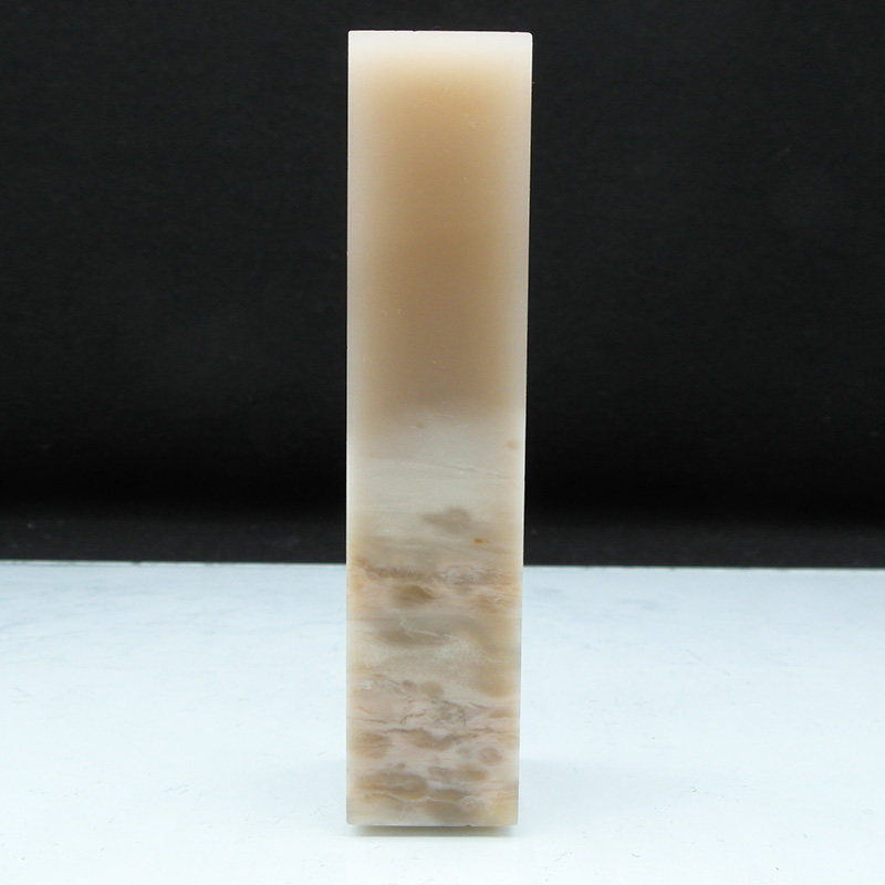 天然印石巴林石云水俏色烛光冻石印章篆刻石料20*20*90mm