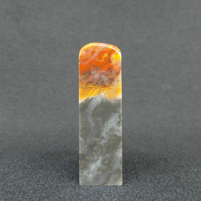 巴林石印章料俏红花冻篆刻印石料